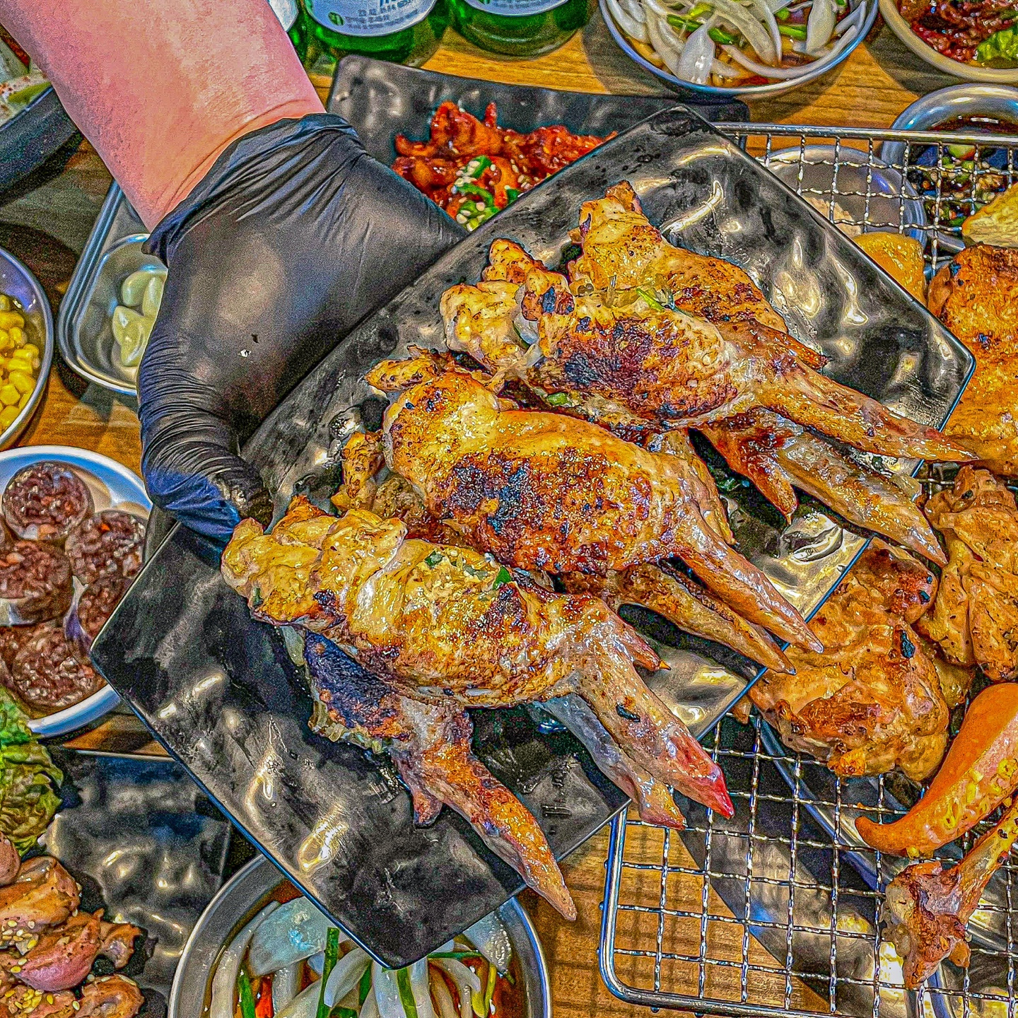 숯불위에 그린 닭