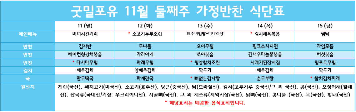 굿밀포유 도시락, 이동급식, 반찬